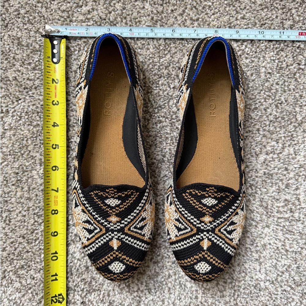 Rothy's Black, Gold & Cream Patterned Knit Ballet Flats - Picture 5 of 5
